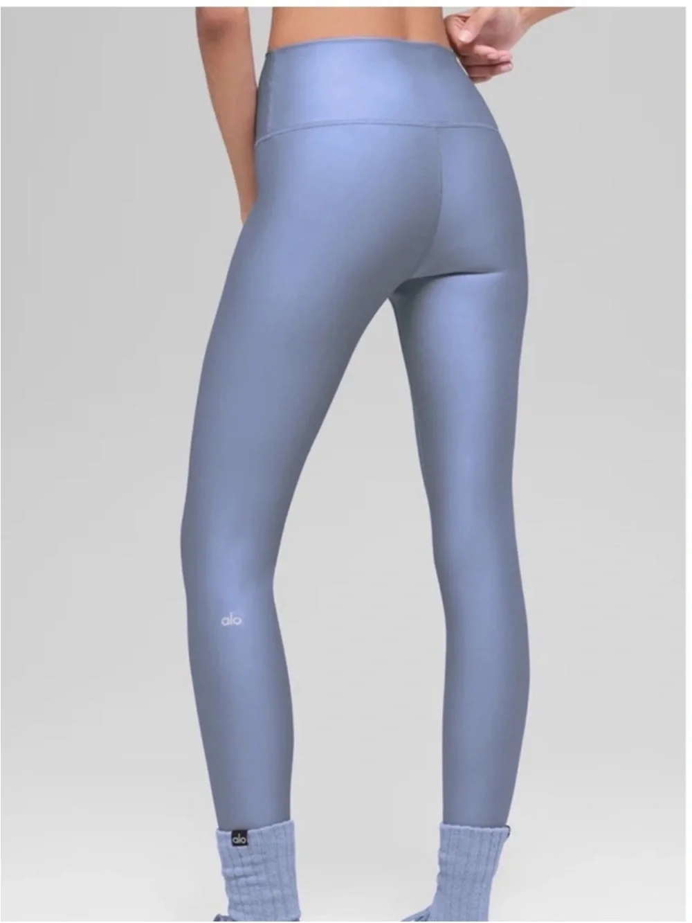 NWT Alo Yoga 7/8 High-Waist Airlift Leggings Winter Frost Sz L 12-14 W766R